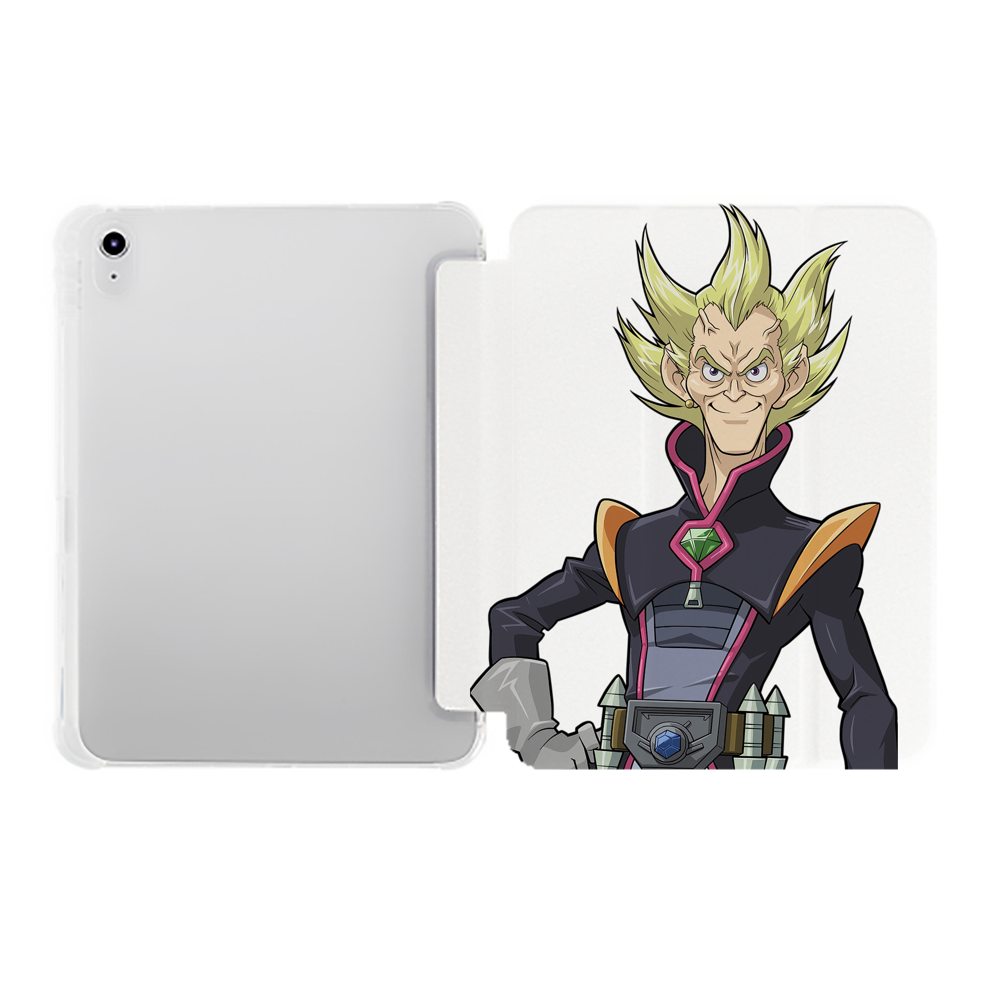 （画像用） 遊☆戯☆王 Yu-Gi-Oh! IPad ケース ペン収納付き 三つ折りスタンド PUレザー×シリコン 対応機種9.5/10.5/10.9インチ
